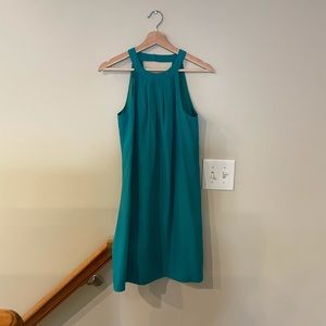 J. Crew 00 teal halter top a-line dress